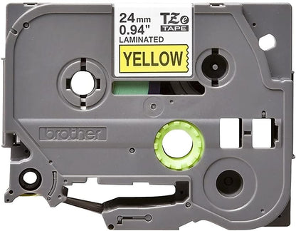 Brother TZe-651 Labelling Tape Cassette, Black on Yellow, 24 mm (W) x 8 m (L), Laminated, Brother Genuine Supplies