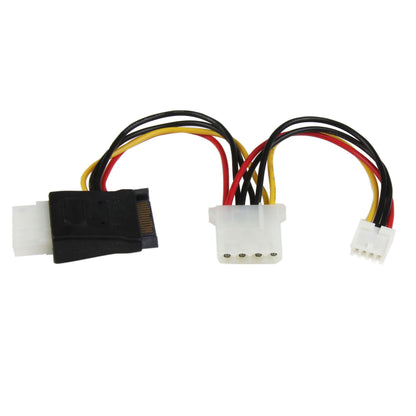 StarTech.com LP4SATAFMD LP4 to SATA Power Cable Adapter with Floppy Power, Power Adapter, SATA Power (M) to 4 Pin Internal Power, 4 Pin Mini-Power Connector (F), Black