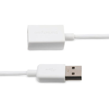 StarTech.com USBEXTPAA1MW 1 m White USB 2.0 Extension Cable Cord, A to A, USB Male to Female Cable, 1x USB A (M), 1x USB A (F
