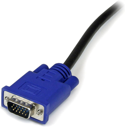 StarTech.com 6 ft Ultra-Thin USB 2-in-1 KVM Cable - Keyboard / video / mouse / USB cable - USB, HD-15 (VGA) (M) to HD-15 (VGA) (M) - 6 ft - black (SVECONUS6) 6 ft/2 m - VGA Integrated USB