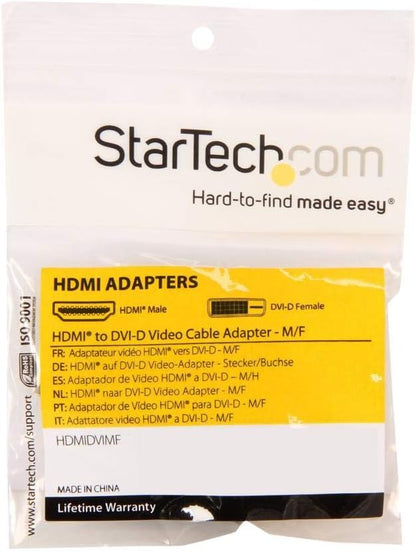 StarTech.com HDMI Male to DVI Female - HDMI to DVI-D Adapter - Bi-Directional - DVI to HDMI (HDMIDVIMF