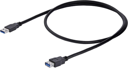 StarTech.com 1m Black SuperSpeed USB 3.0 Extension Cable A to A - Male to Female USB 3 Extension Cable Cord 1 m (USB3SEXT1MBK