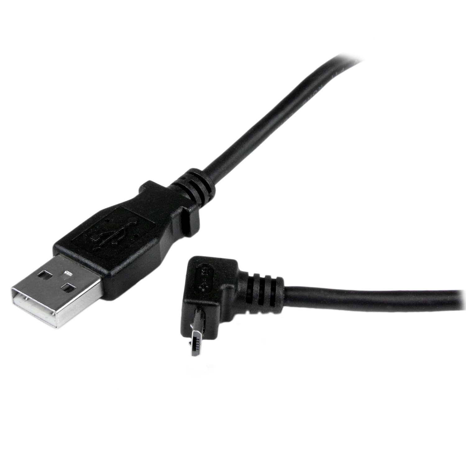 StarTech.com USBAUB1MU 1 m Micro USB Cable Cord, A to Up Angle Micro B, Up Angled Micro USB Cable, 1x USB A (M), 1x USB Micro B (M) - Black