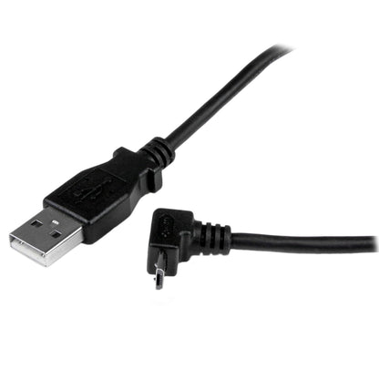 StarTech.com USBAUB1MU 1 m Micro USB Cable Cord, A to Up Angle Micro B, Up Angled Micro USB Cable, 1x USB A (M), 1x USB Micro B (M) - Black