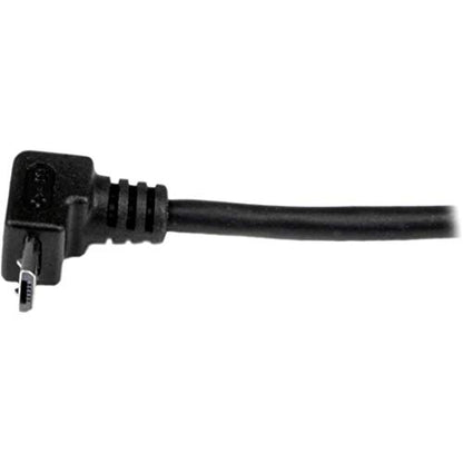 StarTech.com USBAUB1MU 1 m Micro USB Cable Cord, A to Up Angle Micro B, Up Angled Micro USB Cable, 1x USB A (M), 1x USB Micro B (M) - Black
