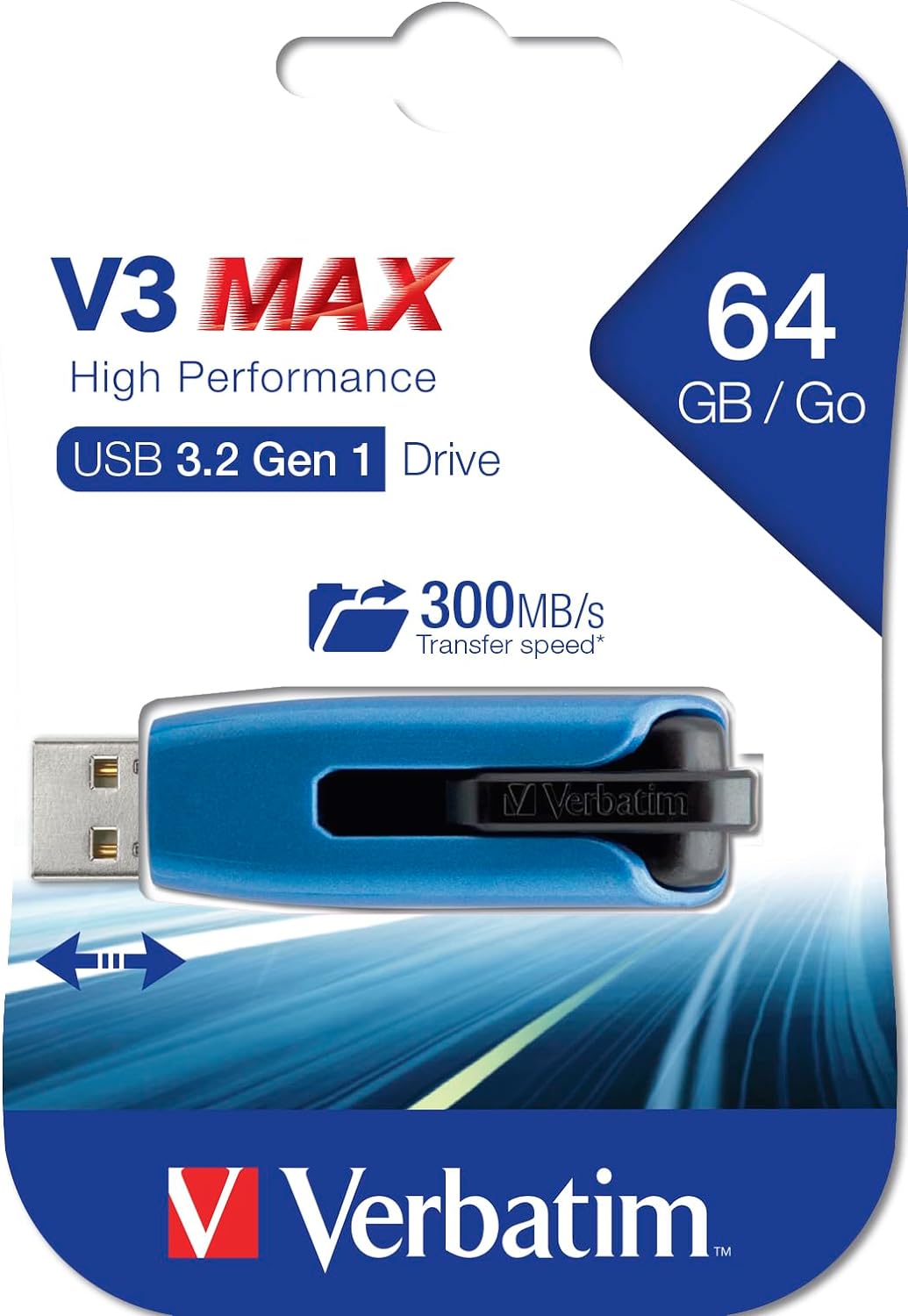 Verbatim Store 'n' Go - Memoria USB de 64 GB, Azul, One Size (49807