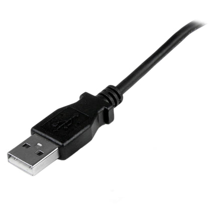 StarTech.com USBAUB2MU 2 m Micro USB Cable Cord, A to Up Angle Micro B, Up Angled Micro USB Cable, 1x USB A (M), 1x USB Micro B (M) - Black