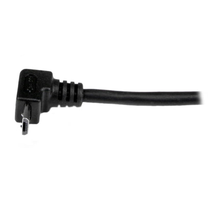StarTech.com USBAUB2MU 2 m Micro USB Cable Cord, A to Up Angle Micro B, Up Angled Micro USB Cable, 1x USB A (M), 1x USB Micro B (M) - Black