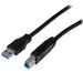 StarTech.com 2m 6 ft Certified SuperSpeed USB 3.0 A to B Cable Cord - USB 3 Cable - 1x USB 3.0 A (M), 1x USB 3.0 B (M) - 2 meter, Black (USB3CAB2M) Black 6 ft/2 m