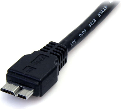 StarTech.com 0.5m (1.5ft) Black SuperSpeed USB 3.0 Cable A to Micro B - USB 3.0 Micro B Cable - 1x USB 3 A (M), 1x USB 3 Micro B (M) 50cm (USB3AUB50CMB
