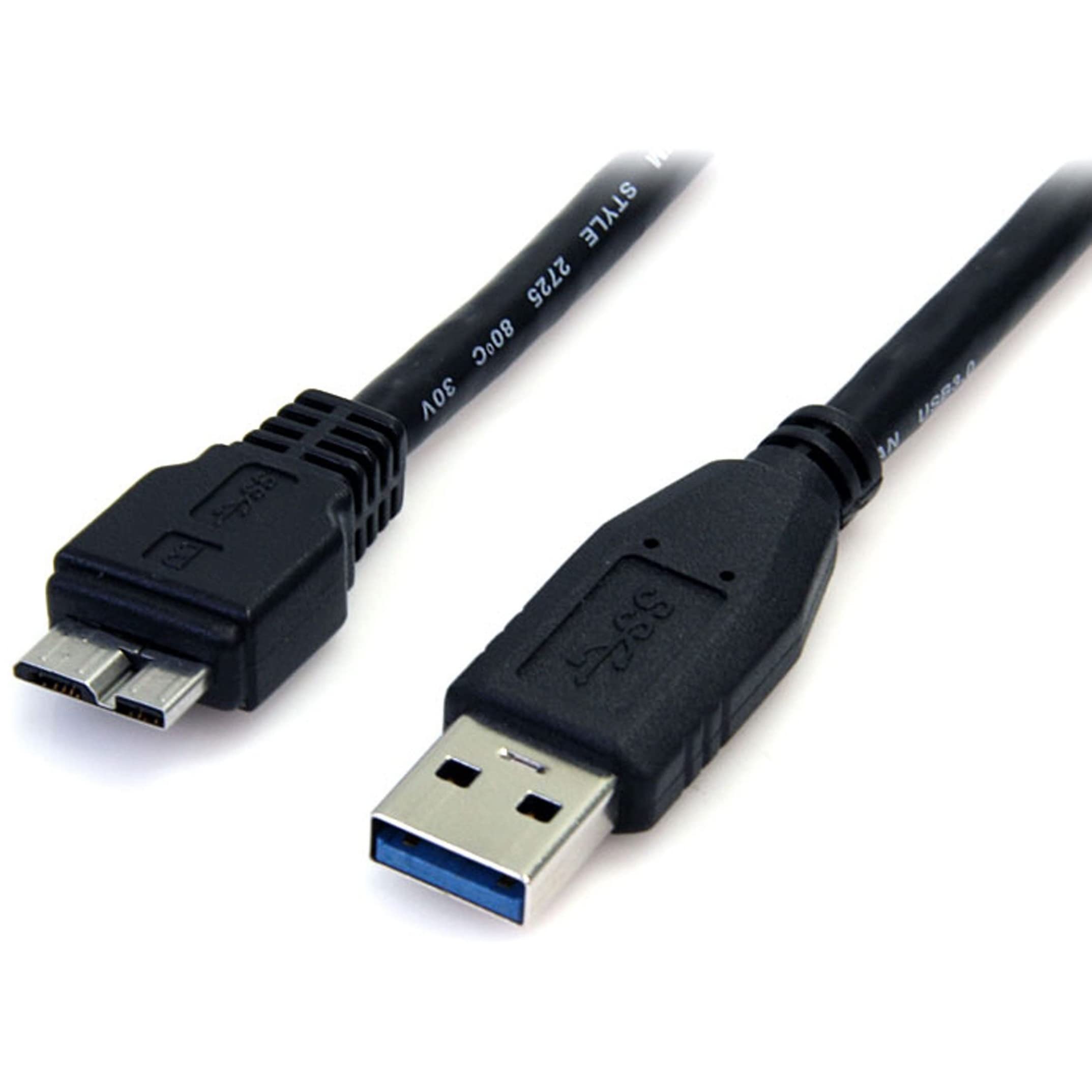 StarTech.com 0.5m (1.5ft) Black SuperSpeed USB 3.0 Cable A to Micro B - USB 3.0 Micro B Cable - 1x USB 3 A (M), 1x USB 3 Micro B (M) 50cm (USB3AUB50CMB