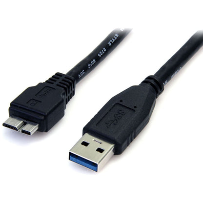 StarTech.com 0.5m (1.5ft) Black SuperSpeed USB 3.0 Cable A to Micro B - USB 3.0 Micro B Cable - 1x USB 3 A (M), 1x USB 3 Micro B (M) 50cm (USB3AUB50CMB