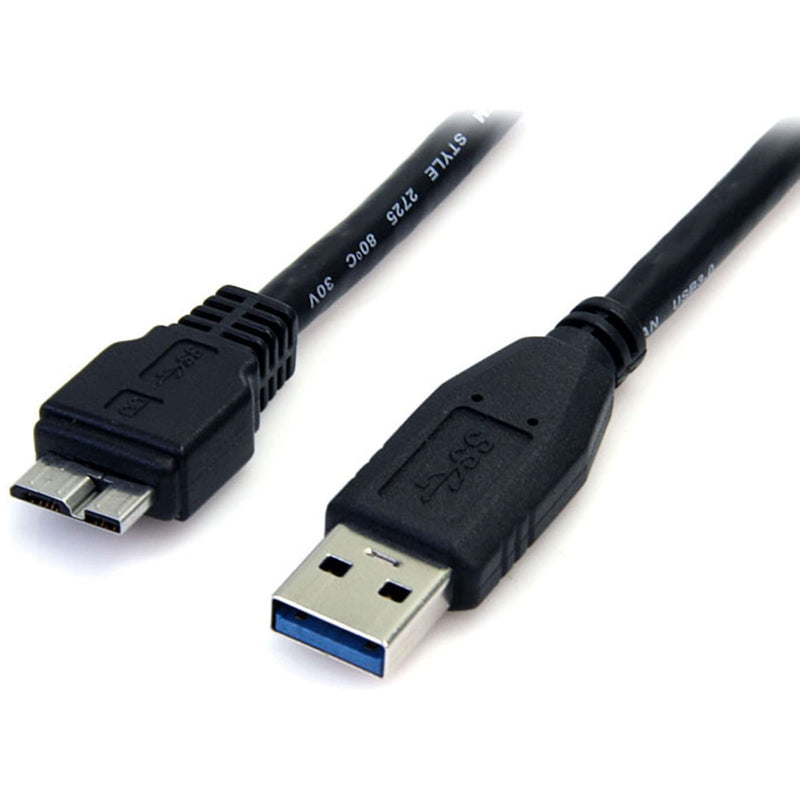 StarTech.com 0.5m (1.5ft) Black SuperSpeed USB 3.0 Cable A to Micro B - USB 3.0 Micro B Cable - 1x USB 3 A (M), 1x USB 3 Micro B (M) 50cm (USB3AUB50CMB