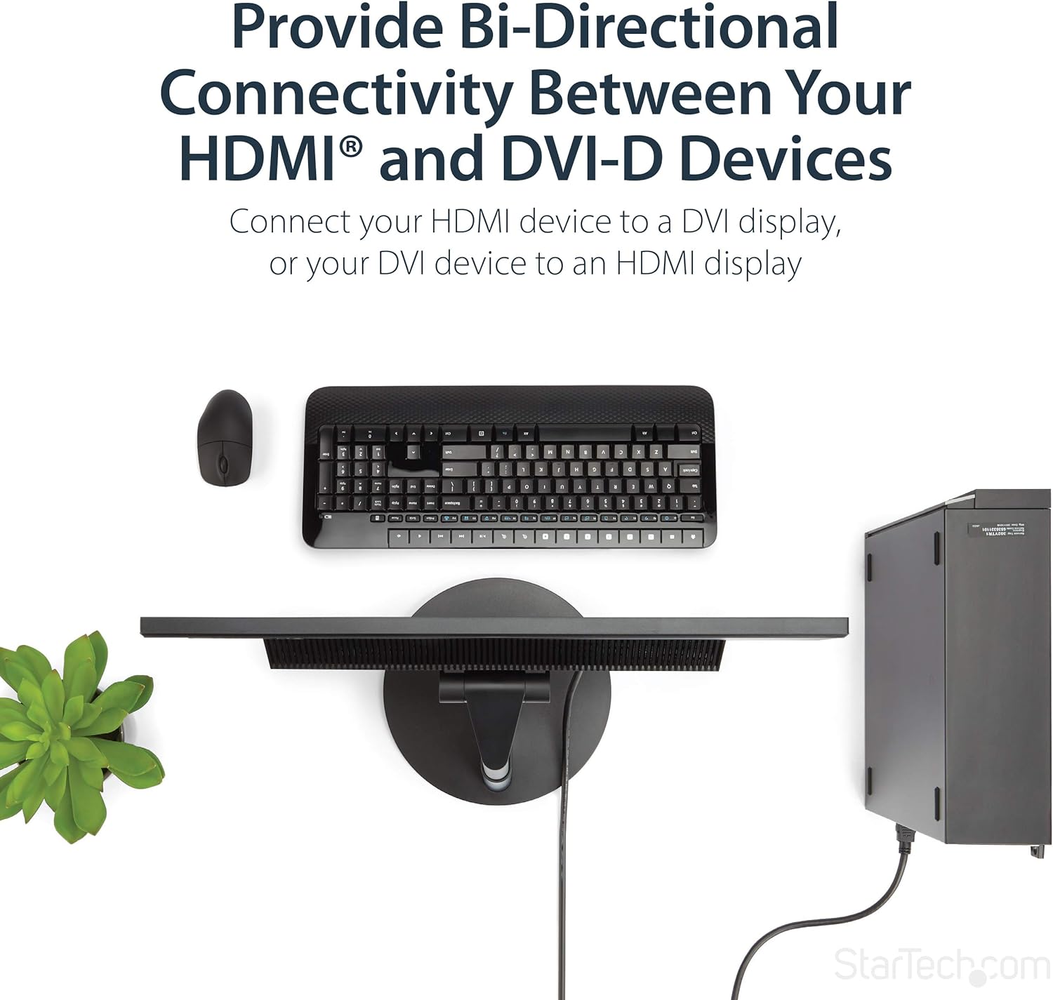 StarTech.com 6ft HDMI to DVI D Adapter Cable - Bi-Directional - HDMI to DVI or DVI to HDMI Adapter for Your Computer Monitor (HDMIDVIMM6