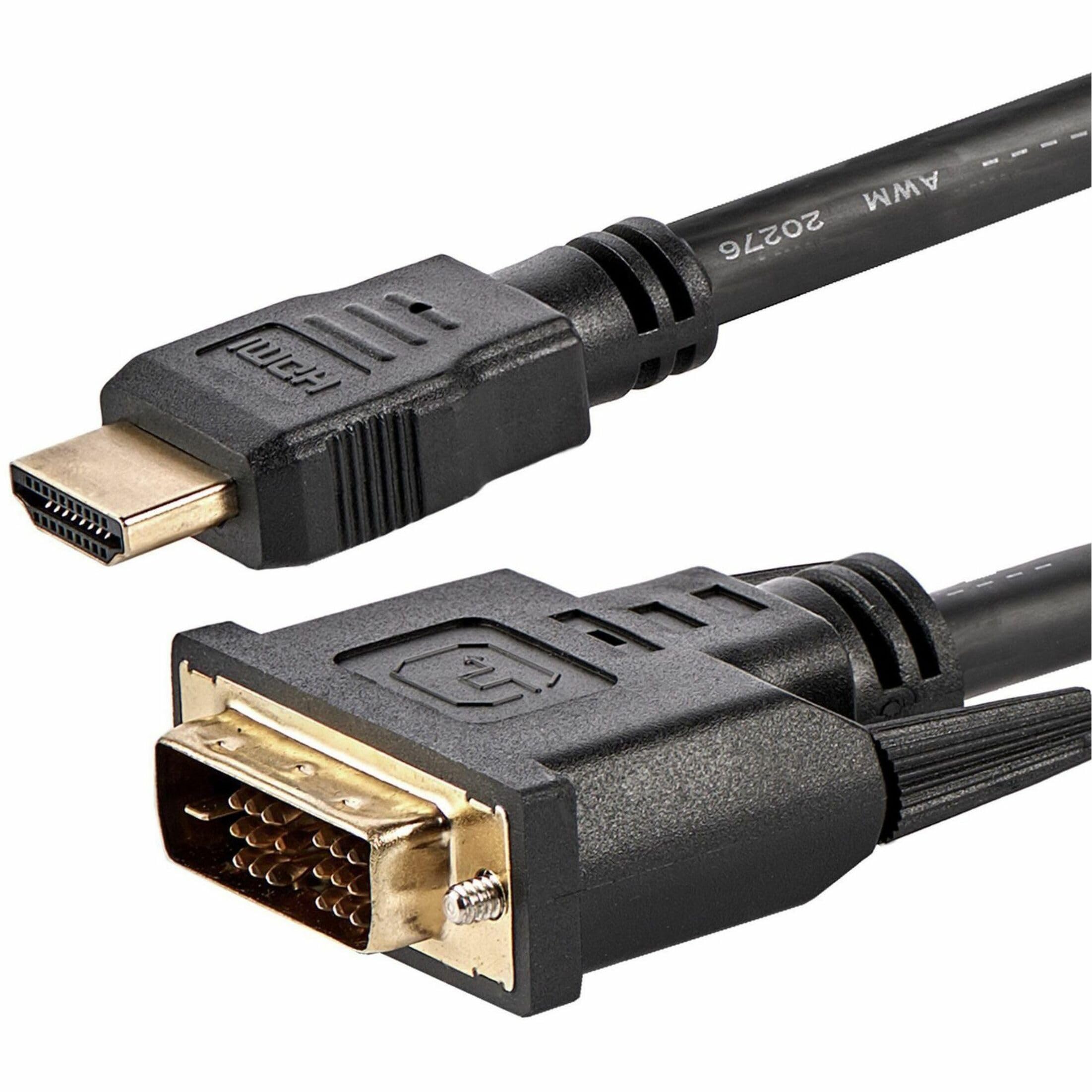 StarTech.com 6ft HDMI to DVI D Adapter Cable - Bi-Directional - HDMI to DVI or DVI to HDMI Adapter for Your Computer Monitor (HDMIDVIMM6