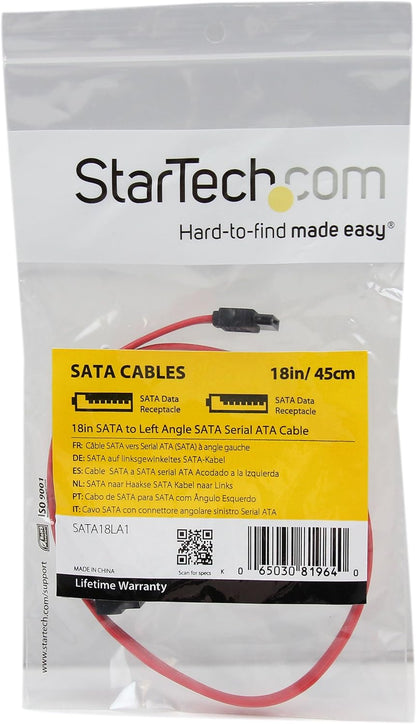 StarTech.com Cavo Seriale ATA 45,7 cm, SATA ad angolare sinistro SATA, F/F (SATA18LA1)