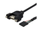 StarTech.com 1 ft Panel Mount USB Cable - USB A to Motherboard Header Cable Adapter F/F - USB 2.0 internal Cable (USBPNLAFHD1), Black