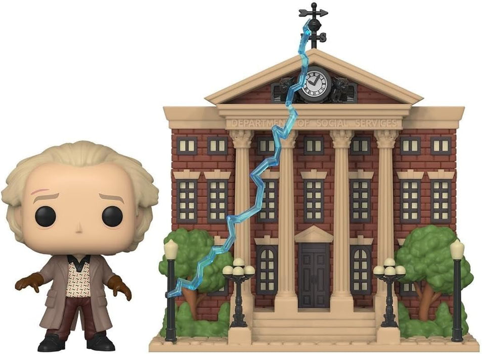Funko POP! Town: BTTF - Dr. Emmett Brown - Doc With Clock Tower - Back To The Future - Ritorno Al Futuro - Figura in Vinile da Collezione - Idea Regalo - Merchandising Ufficiale - Movies Fans