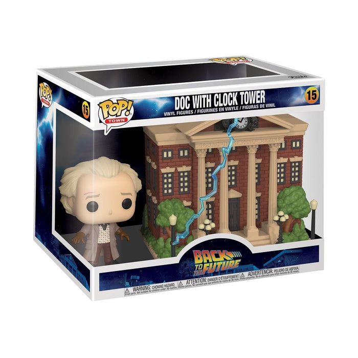 Funko POP! Town: BTTF - Dr. Emmett Brown - Doc With Clock Tower - Back To The Future - Ritorno Al Futuro - Figura in Vinile da Collezione - Idea Regalo - Merchandising Ufficiale - Movies Fans