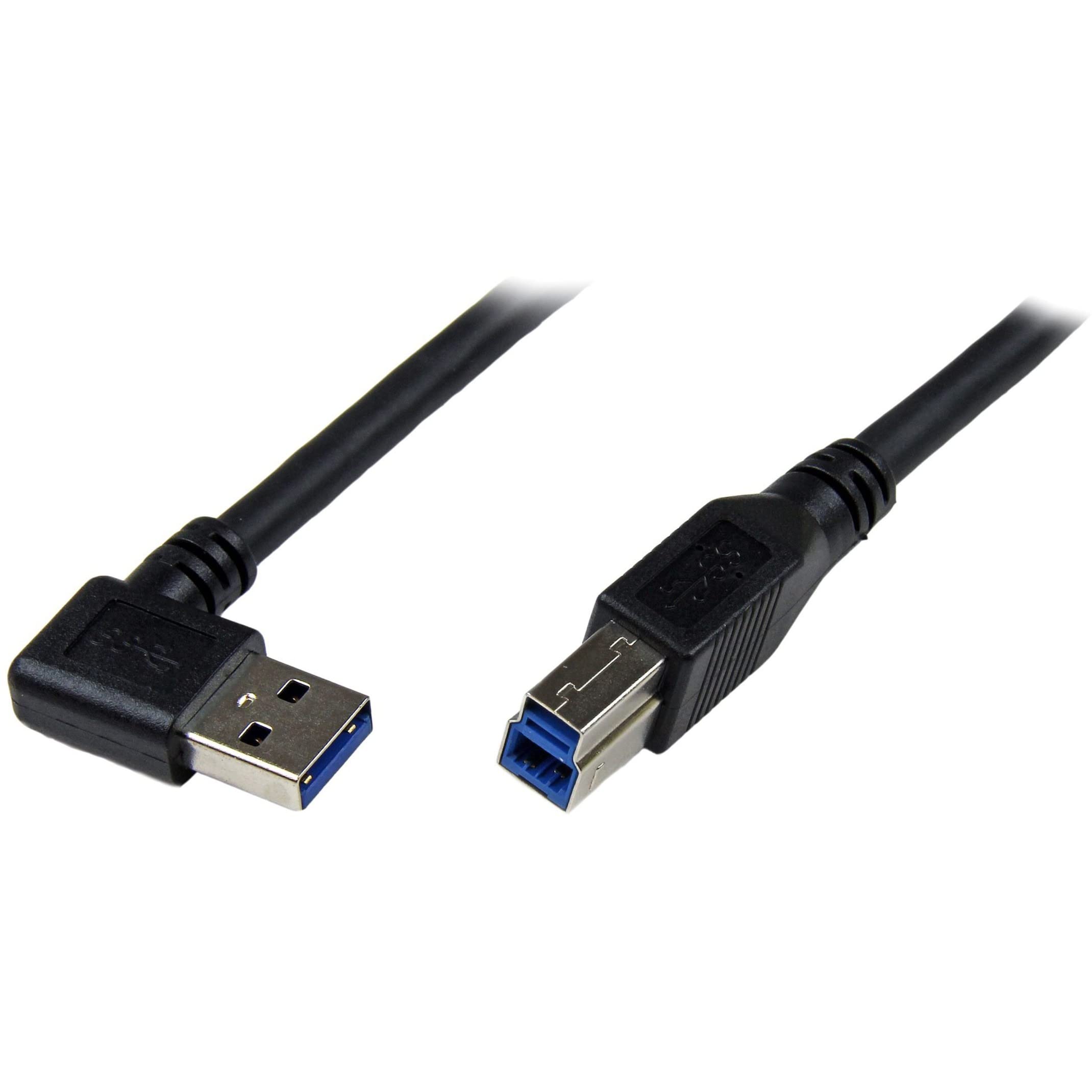 StarTech.com USB3SAB1MRA 1 m Black SuperSpeed USB 3.0 Cable, Right Angle A to B, 3 ft USB 3 Cable, Right Angle USB 3.0 A (M) to USB 3.0 B (M