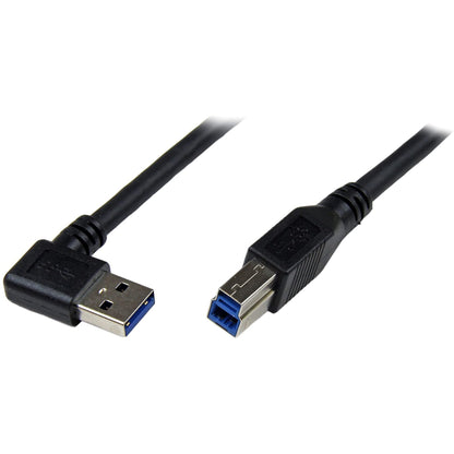 StarTech.com USB3SAB1MRA 1 m Black SuperSpeed USB 3.0 Cable, Right Angle A to B, 3 ft USB 3 Cable, Right Angle USB 3.0 A (M) to USB 3.0 B (M