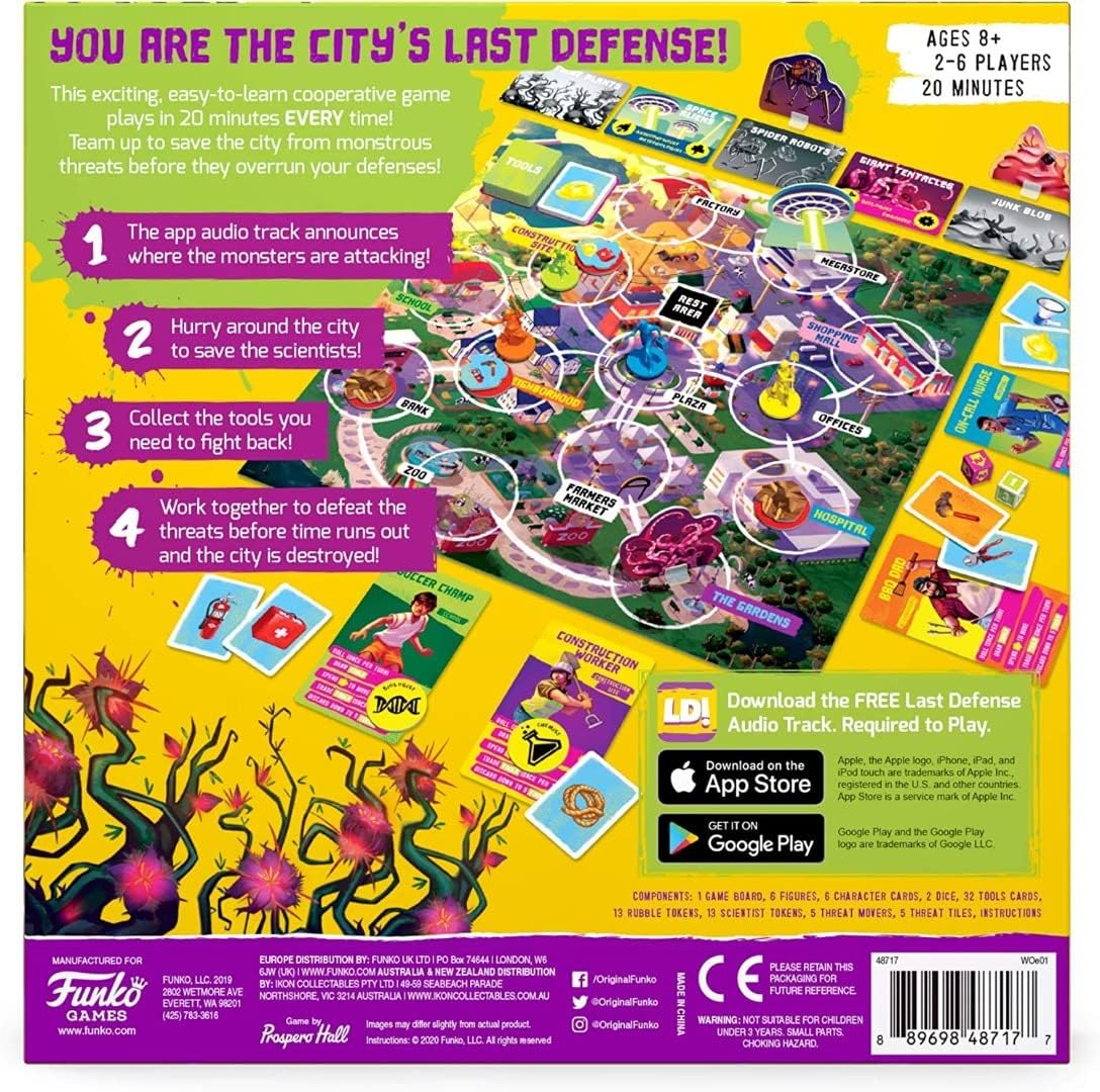 Funko Games Funko Board Signature Last Defense Game - Light Strategy Board Game for Children & Adults (Ages 10+) - 2-4 Players - Collectable Vinyl Figure - Gift Idea