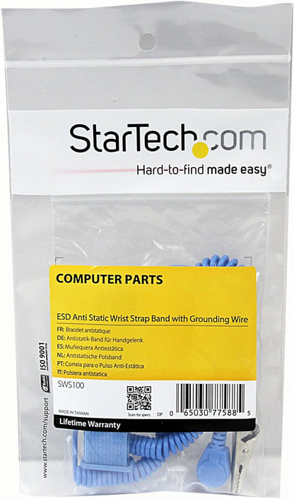 StarTech.com ESD Anti Static Wrist Strap Band with Grounding Wire - AntiStatic Wrist Strap - Anti-static wrist band (SWS100