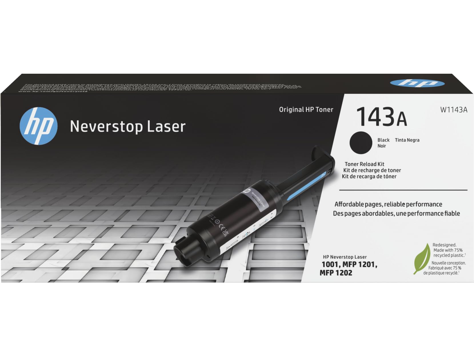 HP W1143A 143A Original Neverstop Toner Reload Kit, Black, Single Pack