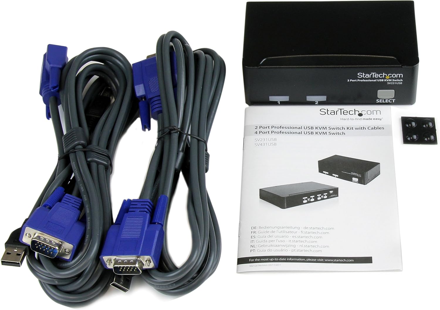 StarTech.com 2 Port Professional USB KVM Switch Kit with Cables (SV231USBGB