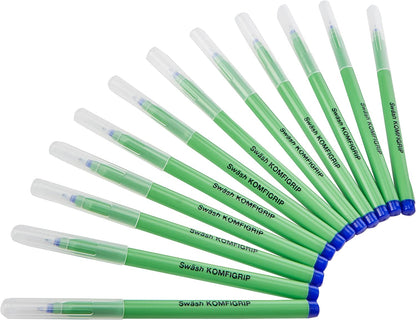 Sw?sh Komfigrip Thw12Bu Pens For Handwriting, Washable Ink And Pressure-Resistant Tips � Blue (Pack Of 12)