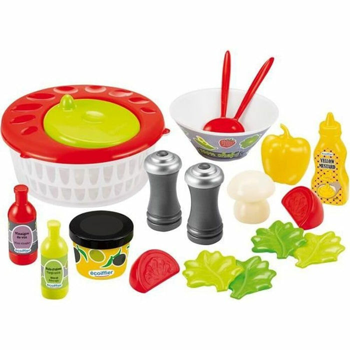 Ecoiffier 2579 Salad Set-Spinning Machine + Vegetables-Accessories Included-from 18 Months-Made in France