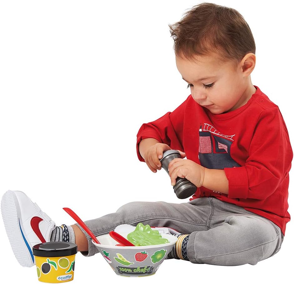 Ecoiffier 2579 Salad Set-Spinning Machine + Vegetables-Accessories Included-from 18 Months-Made in France