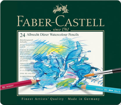 Faber-Castell Art & Graphic Albrecht Dürer Watercolour Pencil, Multicoloured, Tin Of 24, For Art, Craft, Drawing, Sketching, Home, School, University, Colouring