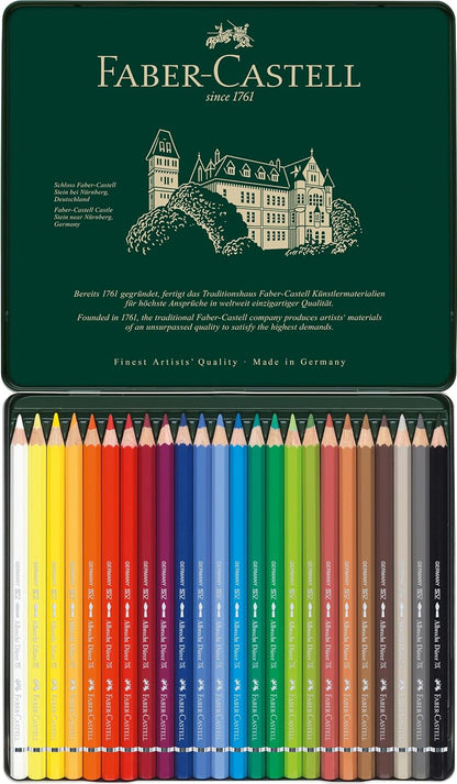 Faber-Castell Art & Graphic Albrecht Dürer Watercolour Pencil, Multicoloured, Tin Of 24, For Art, Craft, Drawing, Sketching, Home, School, University, Colouring