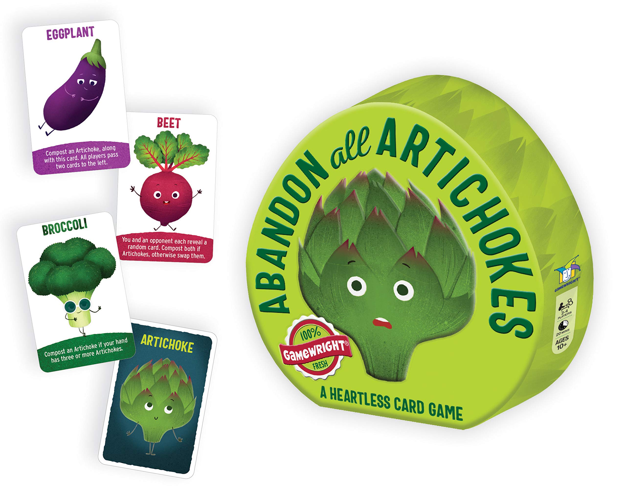 Gamewright | Abandon All Artichokes | Card Game | Ages 10+ | 2 to 4 Players | 20 mins Minutes Playing Time, 12.07 x 14.61 x 3.81 cm