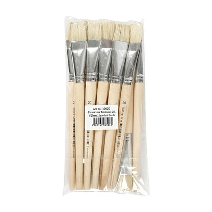 Nature Line Brush, size 20 , W: 20 mm, short handle, 12pcs