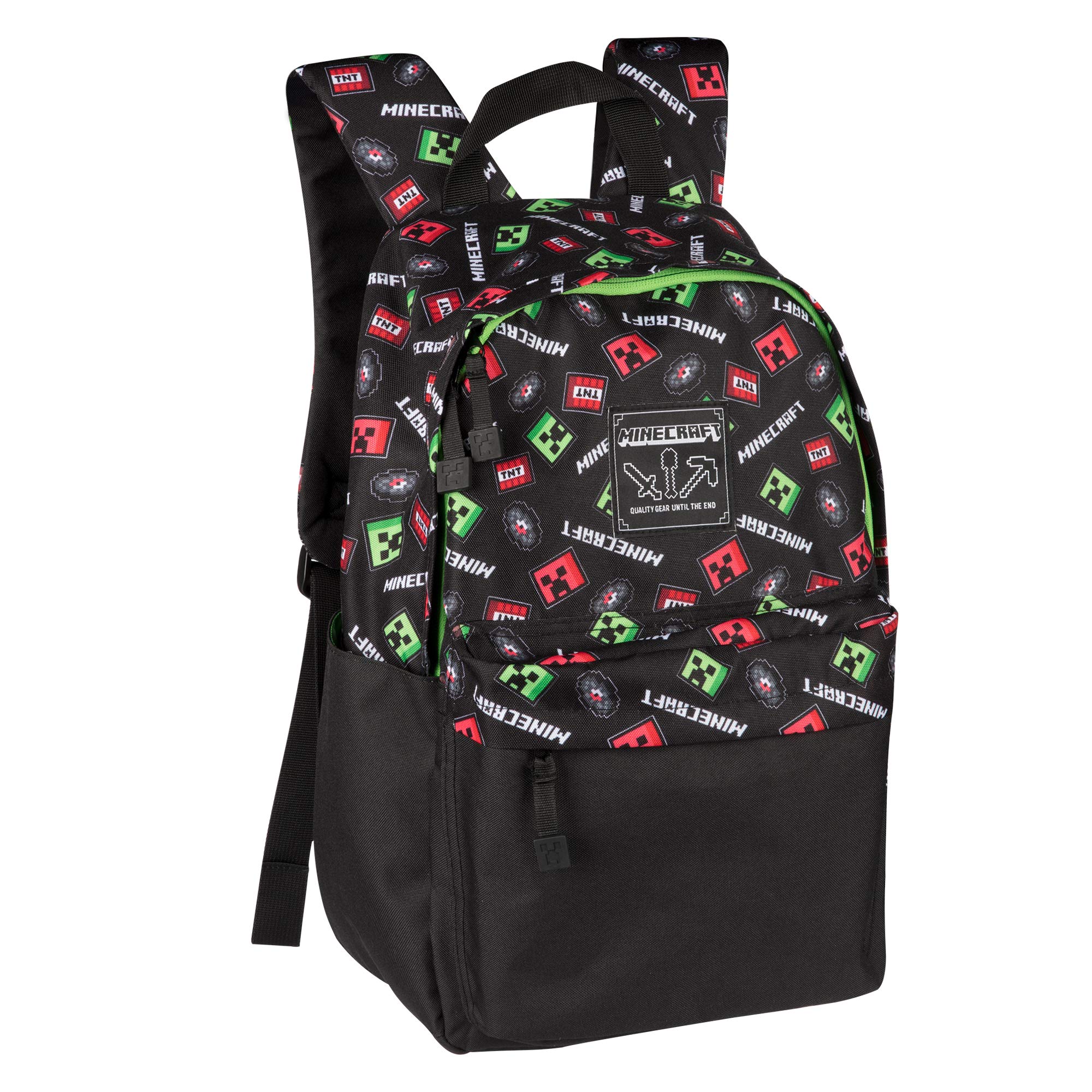 Minecraft 17 Creepy Things Backpack Green