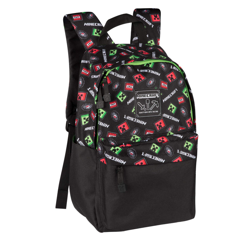 Minecraft 17 Creepy Things Backpack Green