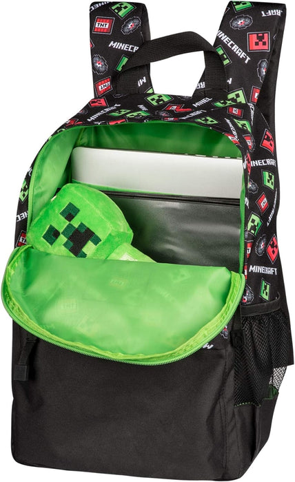 Minecraft 17 Creepy Things Backpack Green