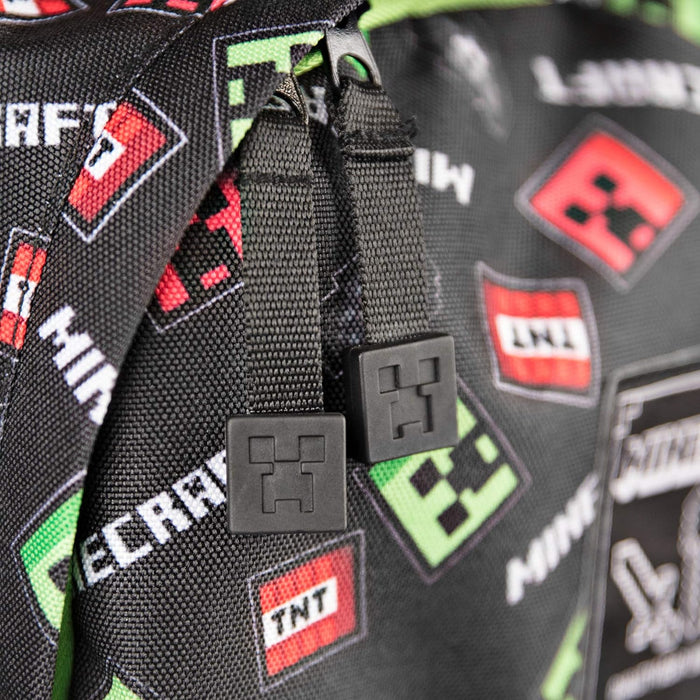 Minecraft 17 Creepy Things Backpack Green