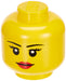 LEGO STORAGE HEAD (MINI) - GIRL - Polypropylene Storage Box with Lid for Kids' Toy Storage, Stackable Organizer, and Fun Storage Solution for LEGO Enthusiasts and Beyond