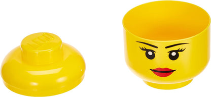 LEGO STORAGE HEAD (MINI) - GIRL - Polypropylene Storage Box with Lid for Kids' Toy Storage, Stackable Organizer, and Fun Storage Solution for LEGO Enthusiasts and Beyond