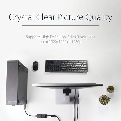 StarTech.com DisplayPort to VGA Adapter - Active DP to VGA Converter - 1080p Video - DisplayPort Certified - DP/DP++ Source to VGA Monitor Cable Adapter Dongle - Latching DP Connector (DP2VGA2