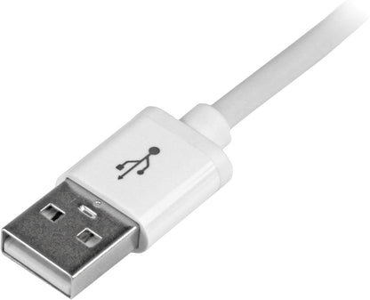 StarTech.com 2m (6ft) Long White Apple 8-pin Lightning Connector to USB Cable for iPhone / iPod / iPad - Charge and Sync Cable (USBLT2MW) White 6 ft/2 m Single