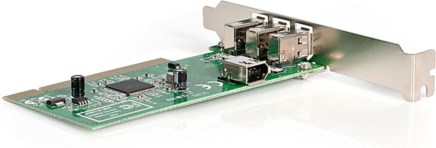 StarTech.com 4 port PCI 1394a FireWire Adapter Card - 3 External 1 Internal FireWire PCI Card (PCI1394MP