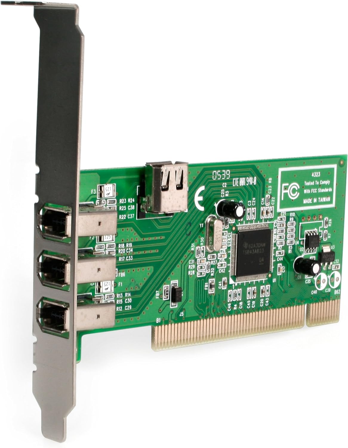 StarTech.com 4 port PCI 1394a FireWire Adapter Card - 3 External 1 Internal FireWire PCI Card (PCI1394MP