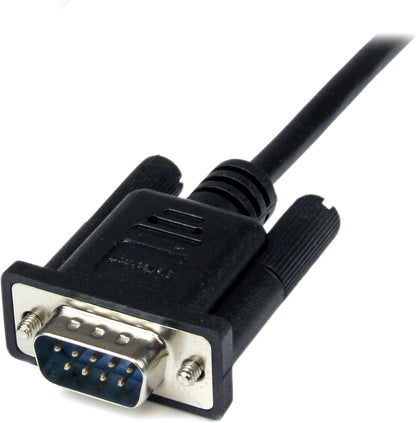 StarTech.com 2 m Black DB9 RS232 Serial Null Modem Cable F/M, DB9 Male to Female, 9 Pin Null Modem Cable, 1x DB9 (M), 1x DB9 (F) - Black