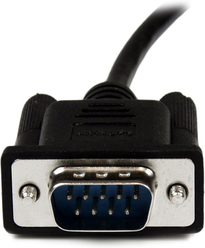 StarTech.com 2 m Black DB9 RS232 Serial Null Modem Cable F/M, DB9 Male to Female, 9 Pin Null Modem Cable, 1x DB9 (M), 1x DB9 (F) - Black