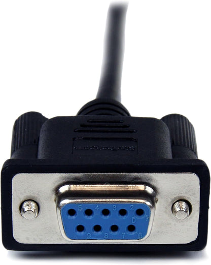 StarTech.com 2 m Black DB9 RS232 Serial Null Modem Cable F/M, DB9 Male to Female, 9 Pin Null Modem Cable, 1x DB9 (M), 1x DB9 (F) - Black