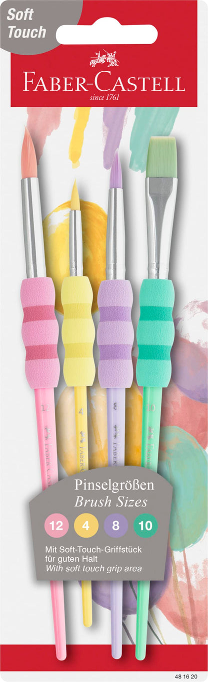 Faber-Castell Brush Set of 4 Pastel Soft Grip